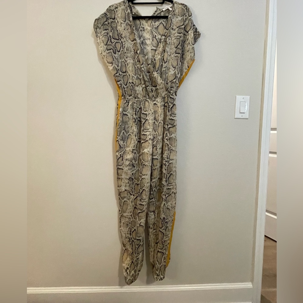 Harper Wren snake and golden pant jumpsuit size small